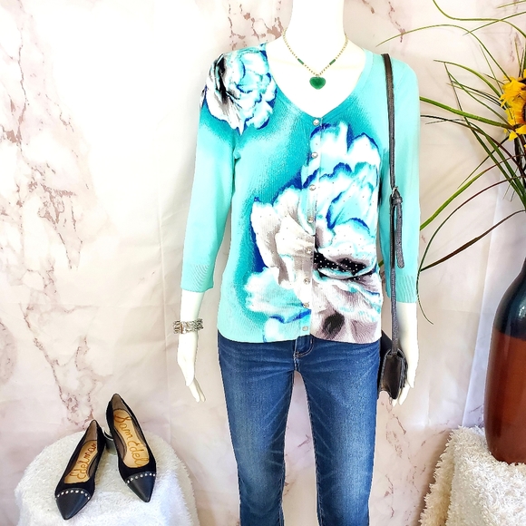 White House Black Market Sweaters - White House Black Market beautiful embellish cardi